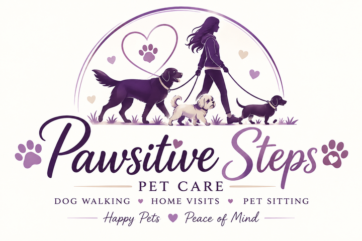Pawsitive Steps Pet Care — a woman walking three dogs